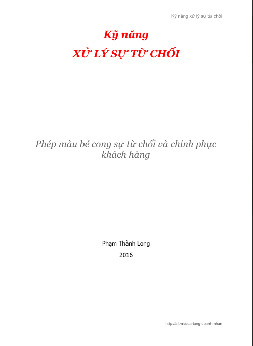 Sách Xử Lý Từ Chối - Phạm Thanh Long PDF tải FREE