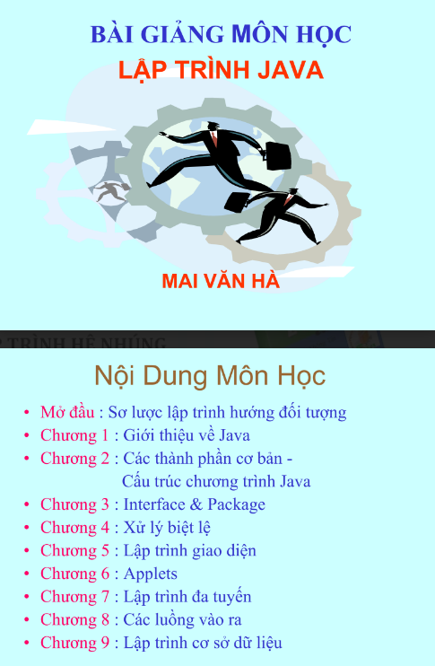 Tải FREE Bài Giảng Môn Học Lập Trình Java PDF Tác Giả Mai Văn Hà