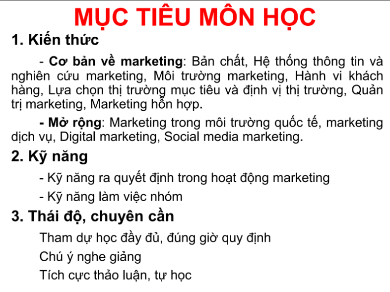 Tải FREE Bài Giảng Môn Marketing Căn Bản PDF