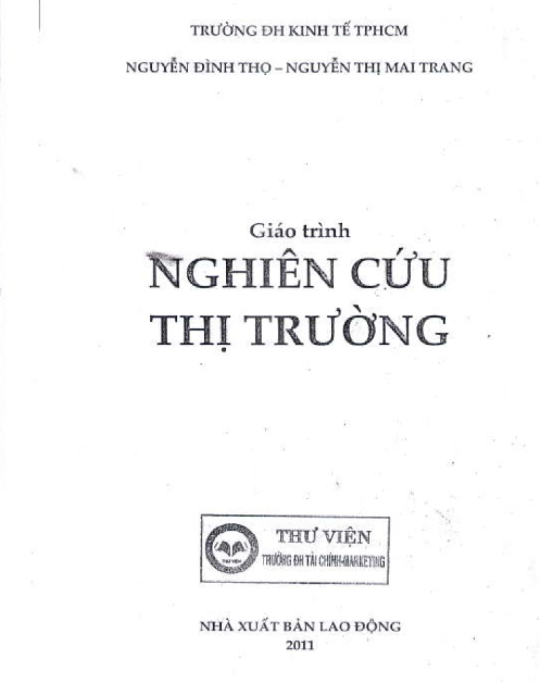 Tải FREE Giáo Trình Nghiên Cứu Thị Trường UEH PDF - Đại Học Kinh Tế TPHCM