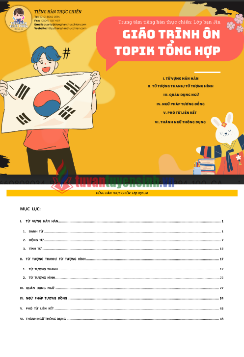 Tải FREE Giáo Trình Ôn TOPIK Tổng Hợp PDF