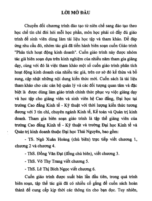 Tải FREE Giáo Trình Phân Tích Hoạt Động Kinh Doanh - Ecotex PDF