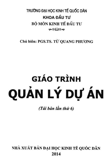 Tải FREE Giáo Trình Quản Lý Dự Án NEU PDF - Đại Học Kinh Tế Quốc Dân