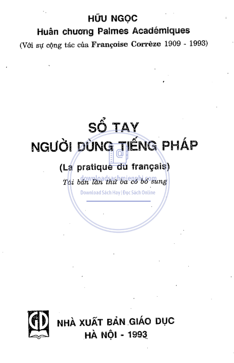 Tải FREE Sổ Tay Người Dùng Tiếng Pháp PDF có tiếng Việt