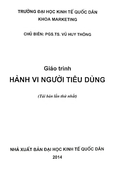 Tải FREE giáo trình Hành Vi Người Tiêu Dùng PDF - Đại học Kinh Tế Quốc Dân 7 Tải FREE giáo trình Hành Vi Người Tiêu Dùng PDF - Đại học Kinh Tế Quốc Dân