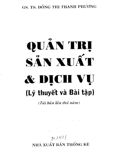 Tải FREE giáo trình Quản Trị Sản Xuất Và Dịch Vụ PDF