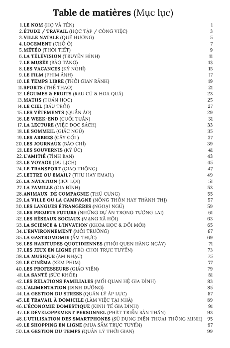 Tải FREE sách 85 Chủ Đề Luyện Nói Hằng Ngày Trong Tiếp Pháp PDF