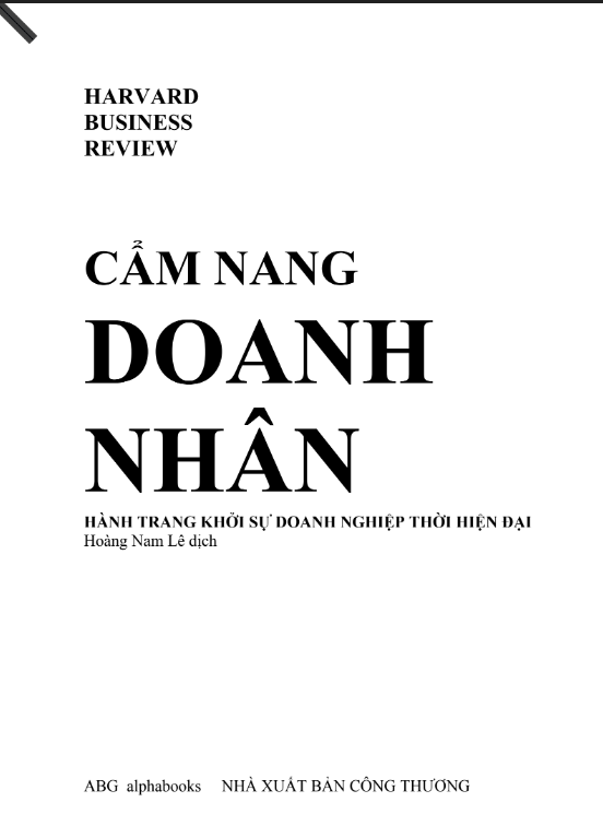 Tải FREE sách Cẩm Nang Doanh Nhân PDF
