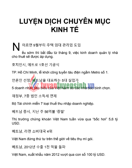 Tải FREE sách Luyện Dịch Song Ngữ Hàn - Việt PDF - Qua 3000 Tiêu Đề Báo Chí
