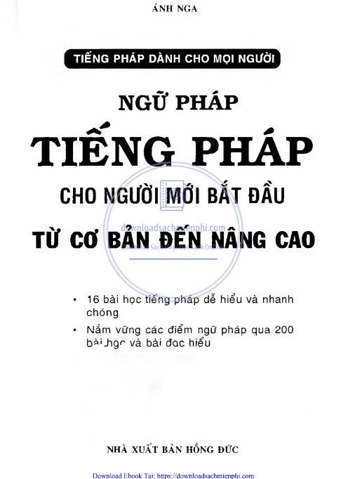 Tải FREE sách Ngữ Pháp Tiếng Pháp Cho Người Mới Bắt Đầu PDF