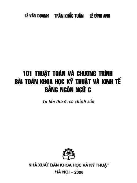 Tải FREE sách PDF 101 Thuật Toán Và Chương Trình Bằng Ngôn Ngữ C 7 Tải FREE sách PDF 101 Thuật Toán Và Chương Trình Bằng Ngôn Ngữ C