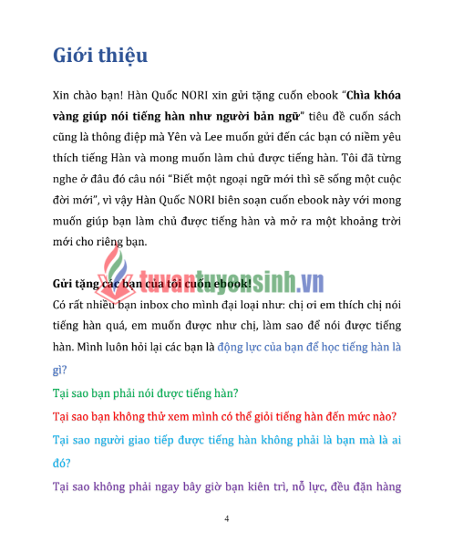 Tải FREE sách PDF Chìa Khóa Vàng Giúp Nói Tiếng Hàn Như Người Bản Ngữ