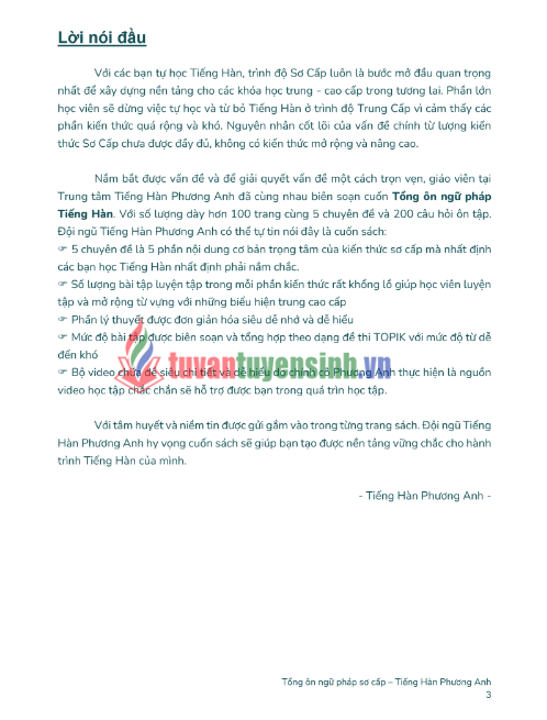 Tải FREE sách Tổng Ôn Ngữ Pháp Tiếng Hàn Mini PDF