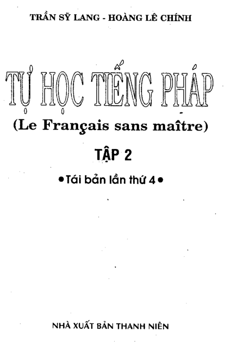 Tải FREE sách Tự Học Tiếng Pháp Tập 2 PDF có tiếng Việt