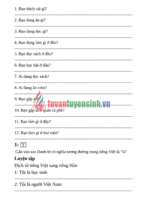 Tải FREE tài liệu Bài Tập Luyện Dịch Tiếng Hàn Sơ Cấp 1 PDF 7 Tải FREE tài liệu Bài Tập Luyện Dịch Tiếng Hàn Sơ Cấp 1 PDF