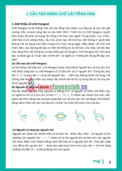 Tải FREE tài liệu Các Quy Tắc Phát Âm Tiếng Hàn