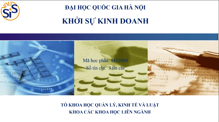 Tải FREE tài liệu Khởi Sự Kinh Doanh VNU PDF - Đại học Quốc Gia Hà Nội
