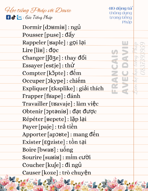 Tải FREE tài liệu PDF 419 Động Từ Phổ Biến Nhất Trong Tiếng Pháp 7 Tải FREE tài liệu PDF 419 Động Từ Phổ Biến Nhất Trong Tiếng Pháp