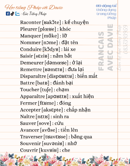 Tải FREE tài liệu PDF 419 Động Từ Phổ Biến Nhất Trong Tiếng Pháp 6 Tải FREE tài liệu PDF 419 Động Từ Phổ Biến Nhất Trong Tiếng Pháp