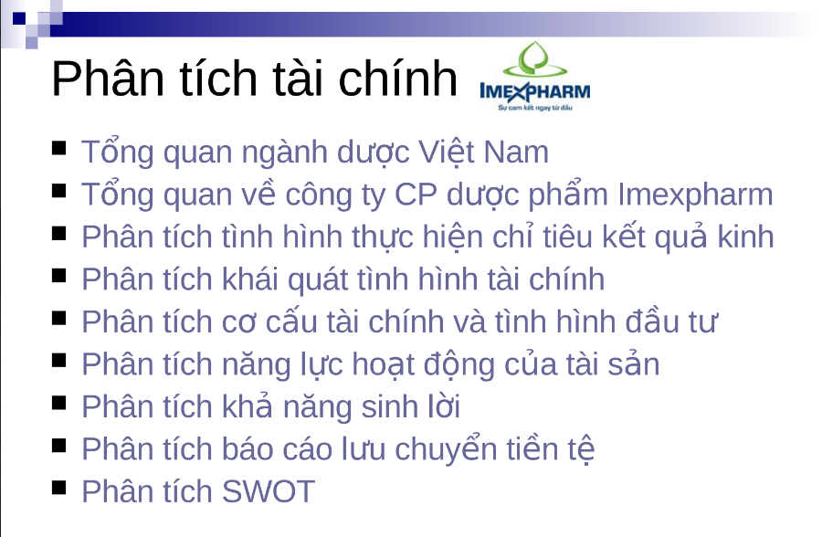 Tải FREE tài liệu Phân Tích Tài Chính Công Ty Cổ Phần Dược Phẩm Imexpharm PDF