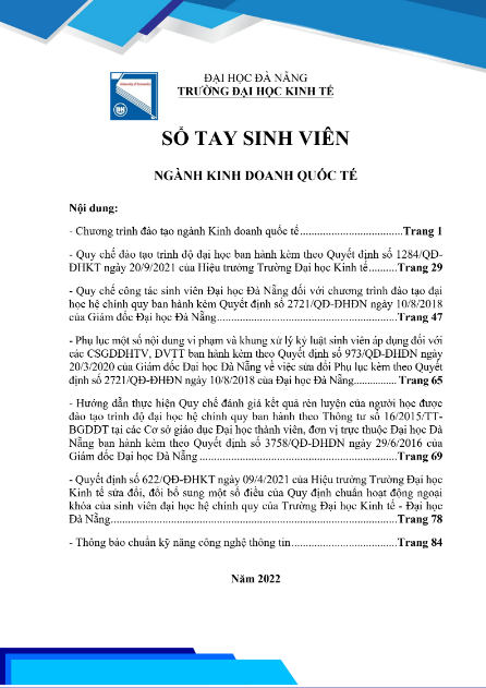 Tải FREE tài liệu Sổ Tay Sinh Viên PDF - Đại học Kinh Tế