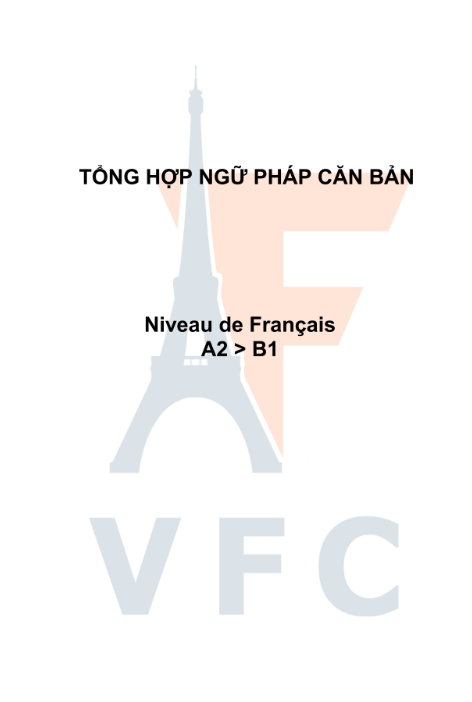 Tải FREE tài liệu Tổng Hợp Ngữ Pháp Tiếng Pháp Căn Bản PDF có tiếng Việt