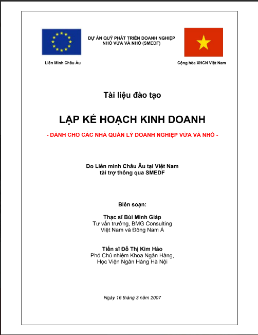 Tài Liệu Đào Tạo Lập Kế Hoạch Kinh Doanh PDF tải FREE