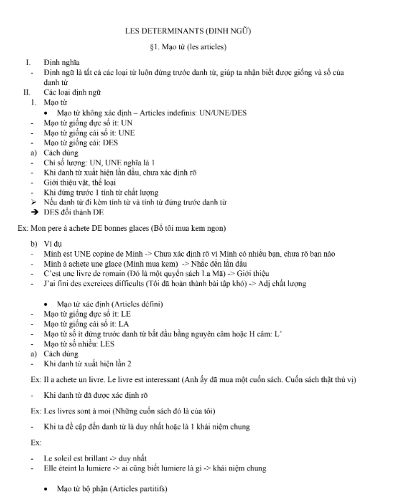 Tài liệu Ngữ Pháp Tiếng Pháp PDF tải FREE có tiếng Việt