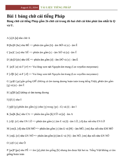 Tài liệu Tiếng Pháp PDF tải FREE có tiếng Việt