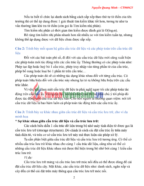 Tải FREE Đề Cương Cấu Trúc Dữ Liệu Và Giải Thuật 2023 PDF