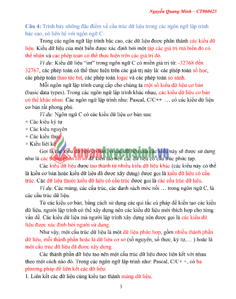 Tải FREE Đề Cương Cấu Trúc Dữ Liệu Và Giải Thuật 2023 PDF