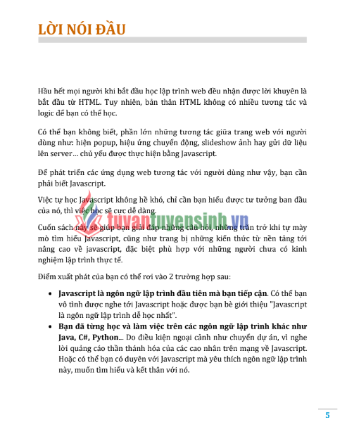 Tải FREE Sách Javascript Cho Người Mới PDF - Từ Cơ Bản Đến Nâng Cao