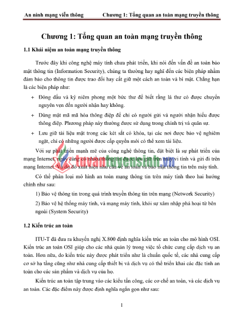Tải FREE bài giảng An Ninh Mạng Thông Tin PDF - Học Viện Công Nghệ Bưu Chính Viễn Thông