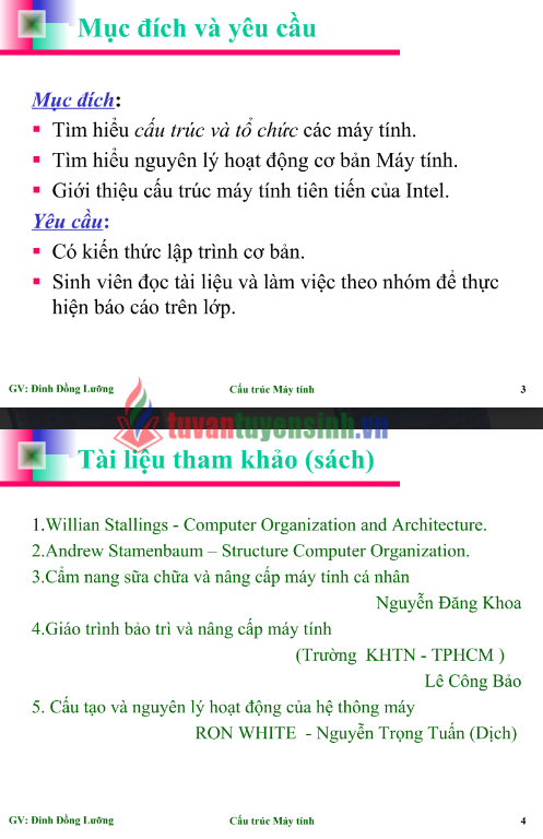 Tải FREE bài giảng Cấu Trúc Máy Tính PDF - Đại học Thủy Sản