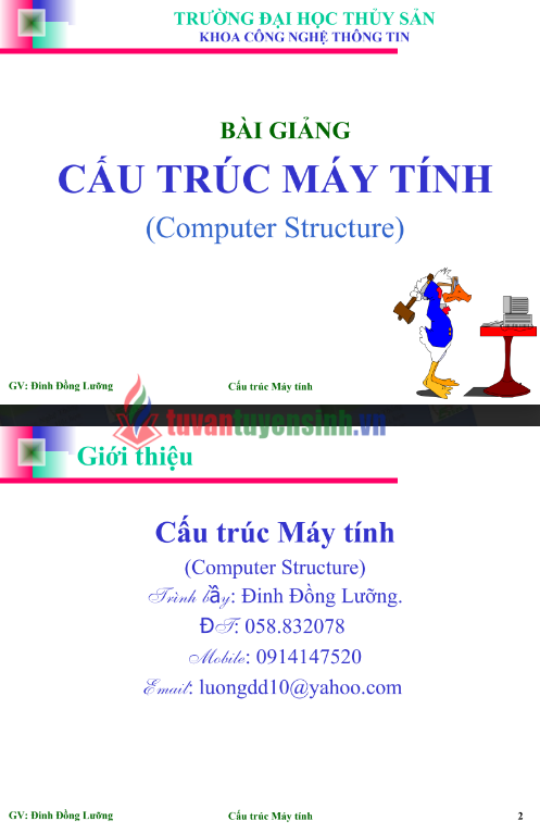 Tải FREE bài giảng Cấu Trúc Máy Tính PDF - Đại học Thủy Sản