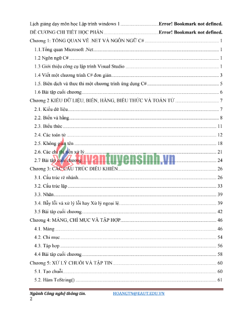 Tải FREE bài giảng Lập Trình .NET PDF - Đại học Công Nghệ Đông Á