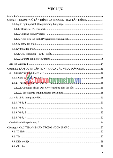 Tải FREE bài giảng Lập Trình C PDF - TS. Nguyễn Tuấn Linh