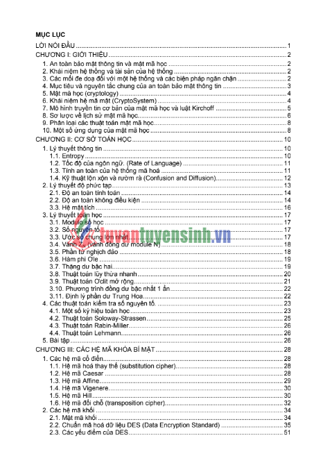 Tải FREE giáo trình An Toàn Và Bảo Mật Thông Tin PDF - Đại học Hàng Hải