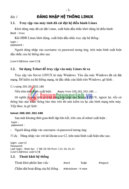 Tải FREE giáo trình Các Bài Thực Hành Linux PDF 6 Tải FREE giáo trình Các Bài Thực Hành Linux PDF