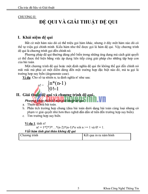 Tải FREE giáo trình Cấu Trúc Dữ Liệu Và Giải Thuật PDF - Cao đẳng Cộng Đồng Đồng Tháp