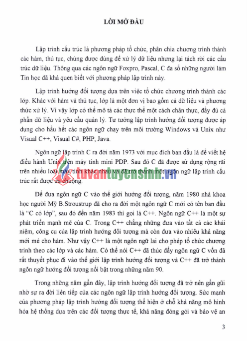 Tải FREE giáo trình Kỹ Thuật Lập Trình Hướng Đối Tượng PDF - Đại học Hùng Vương 8 Tải FREE giáo trình Kỹ Thuật Lập Trình Hướng Đối Tượng PDF - Đại học Hùng Vương
