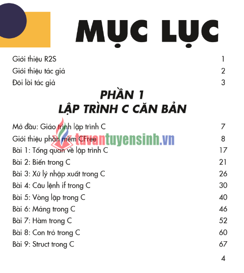 Tải FREE giáo trình Lập Trình Căn Bản Với C PDF - Lê Hồng Kỳ 6 Tải FREE giáo trình Lập Trình Căn Bản Với C PDF - Lê Hồng Kỳ