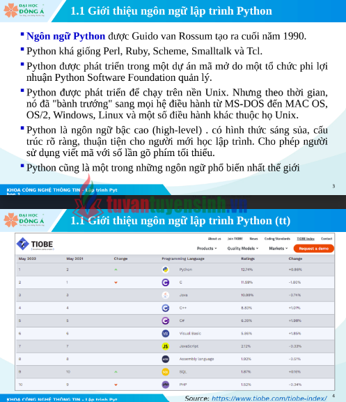 Tải FREE giáo trình Lập Trình Python 1 PDF - Đại học Đông Á