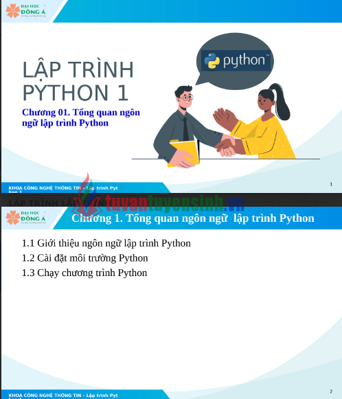 Tải FREE giáo trình Lập Trình Python 1 PDF - Đại học Đông Á