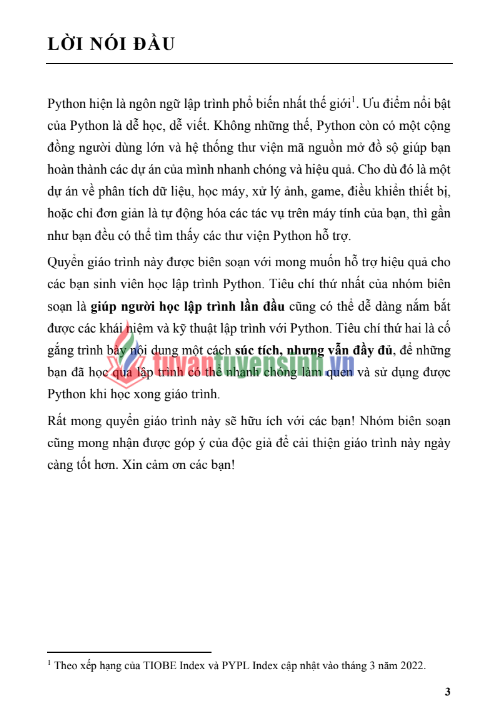 Tải FREE giáo trình Lập Trình Python Cơ Bản PDF - Đại học Sư Phạm Kỹ Thuật TPHCM