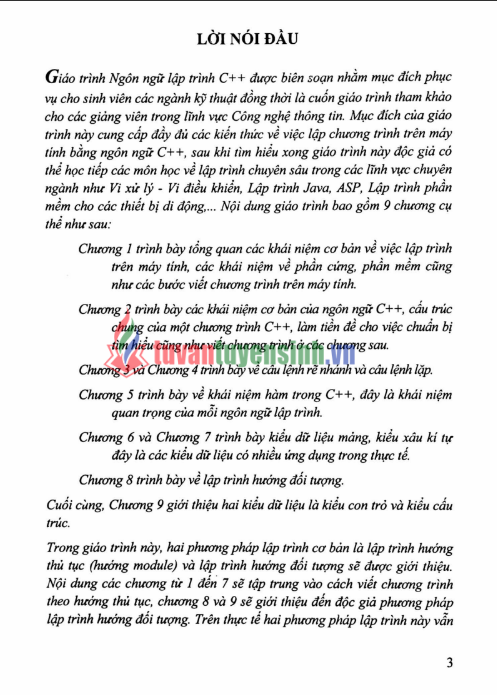 Tải FREE giáo trình Ngôn Ngữ Lập Trình C++ PDF