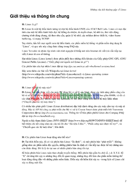Tải FREE giáo trình Những Câu Hỏi Thường Gặp Về Linux PDF