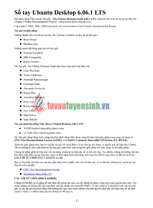 Tải FREE giáo trình Sổ Tay Ubuntu 6.06.1 PDF