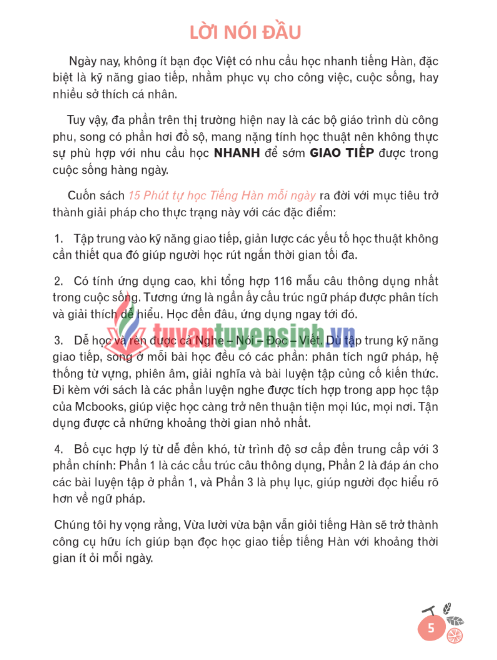 Tải FREE sách 15 Phút Tự Học Tiếng Hàn Mỗi Ngày PDF