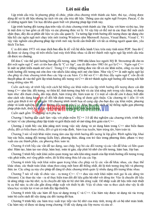 Tải FREE sách C++ Và Lập Trình Hướng Đối Tượng PDF - Phạm Văn Ất 7 Tải FREE sách C++ Và Lập Trình Hướng Đối Tượng PDF - Phạm Văn Ất